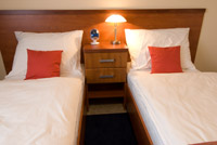 A double-bedded room